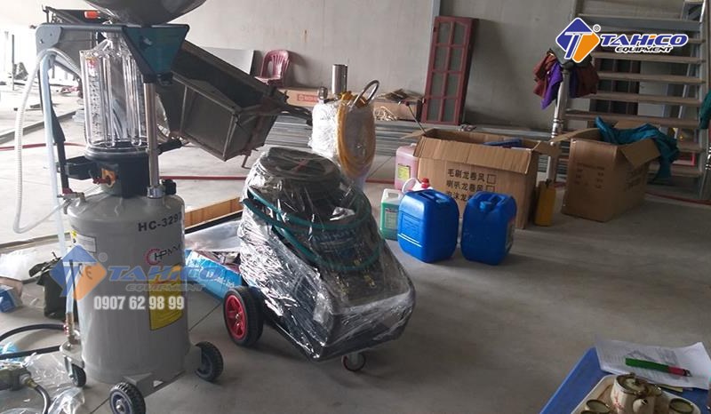 Bộ thiết bị rửa xe của anh Bộ ở Bắc Giang