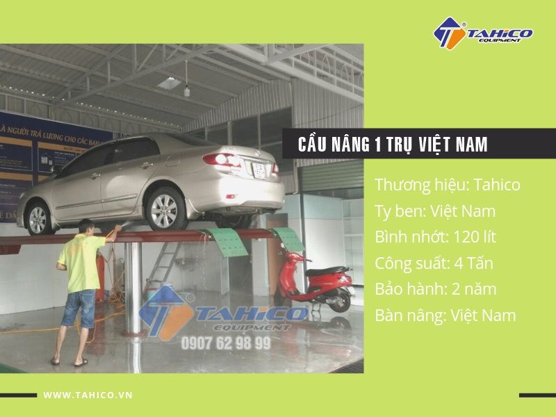 Cầu nâng 1 trụ rửa xe ô tô Việt Nam