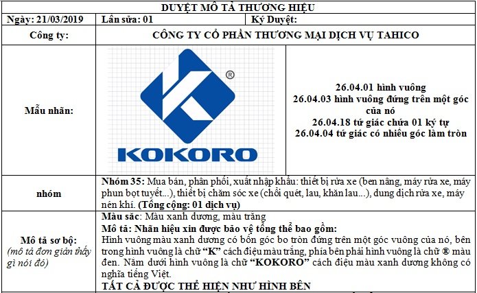 Duyệt mô tả thương hiệu Kokoro