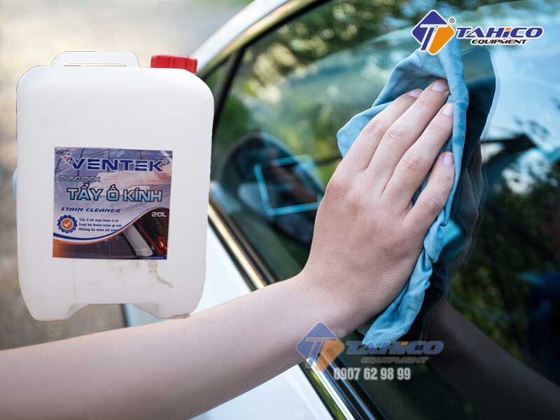 Dung dịch tẩy ố kính xe ô tô Ventek 20l 12 Tẩy lớp ố mốc trên bề mặt kính xe